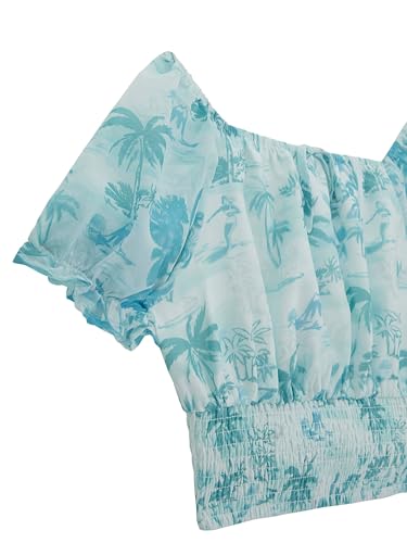 GUESS Girls' Short Chiffon Flutter Sleeve Top4