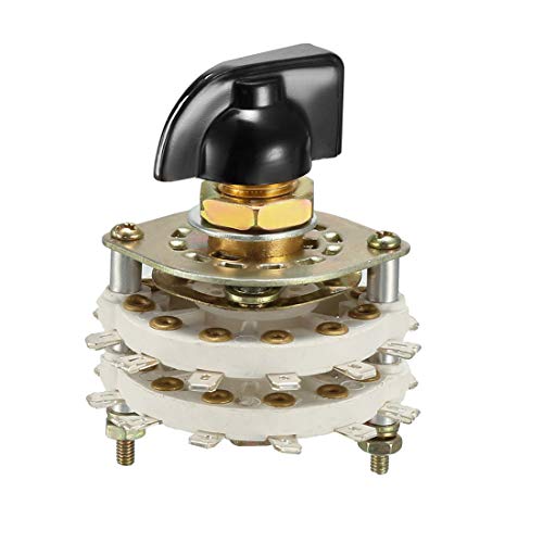 sourcing map 6P3T 6 Pole 3 Position 2 Deck Band Channel Rotary Switch Selector with Plastic Knob