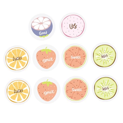 Beatifufu Peシャワーキャップセット 10個 フルーツ柄 柔らかく快適な伸縮性バンド フリーサイズ 大人用シャワーハット マンゴスチン1個、イチゴ2個、スイカ2個