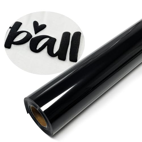 Image of Black Puff Vinyl Heat Transfer12 x 8ft 3D Puff HTV Vinyl, Puffy Iron-On for Fabrics, Perfect for T-Shirts, Bags, Pillows, Compatible with Cricut & Cameo