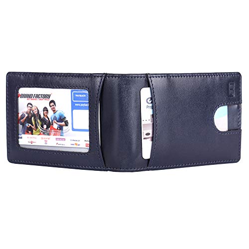 Image of Brooklyn Bridge Genuine Leather Money Clip Wallet for Men VT Blue - Premium Slim RFID Protected Wallet with Cash Clip & Multiple Card Slots, Stylish Front Pocket Design, Gift for Men