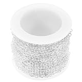 NOLITOY Cadena de Eslabones de Cobre DIY Metros para Joyería Collares Pulseras Accesorios Manualidades Materiales Plata