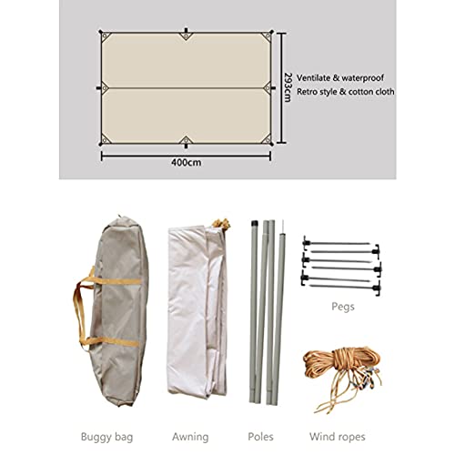 Miuxe Large Bell Tipi Tent for Family 3-4 Person Camping Tents Double Layers Lightweight Waterproof Teepee Pyramid Tent for Mountaineering Hiking - Image 7