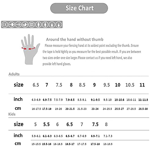 Threewot Professional Fencing Gloves, Washable Fencing Gloves With Silicone Non-Slip Particles, Padded Fencing Gloves For Foil Epee And Sabre (8.5.), White #TOP6