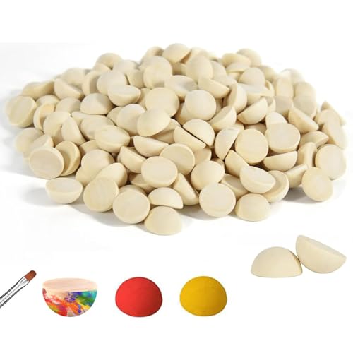 LUUFAN 200pcs 20mm Half Wooden Beads, Natural Unfinishes Round Split Wood Balls for DIY Crafts Painting Home Decor Christmas Ornament, 0.78inch LUUFAN 200pcs 20mm Half Wooden Beads, Natural Unfinishes Round Split Wood Balls for DIY Crafts Painting Home Decor Christmas Ornament, 0.78inch
