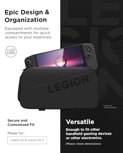 Image of Lenovo Legion Sling Bag, Carrying Case for Legion Go Gaming Console, Waterproof, Black