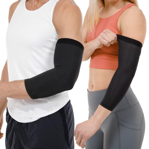 Elbow Compression Sleeve - Men's and Women's Grade Full Arm Support Brace for Treatment Elbow, Arthritis, Bursitis Pain Relief (Black, M)