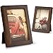 Emfogo 4x6 Picture Frames Photo Display for Tabletop or Wall Mount Solid Wood High Definition Glass Photo Frame Pack of 2 Vintage Walnut