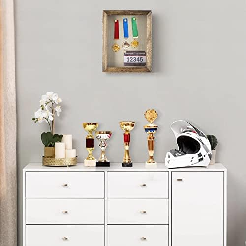Love-KANKEI 8x10 Shadow Box Frame with Linen Back Picture Memory Box Display Medals for Tabletop or Wall Mount Carbonized Black