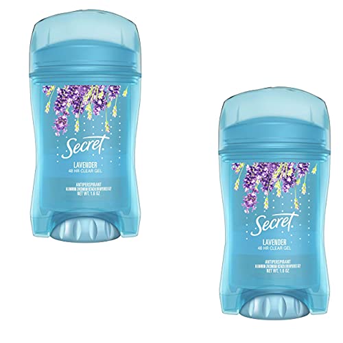 Secret Clear Gel Antiperspirant/Deodorant, Luxe Lavender 1.60 oz (Pack of 2)