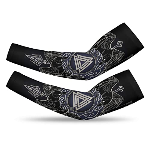 Manches de bras tatouage Viking Valknut anti-UV pour le sport