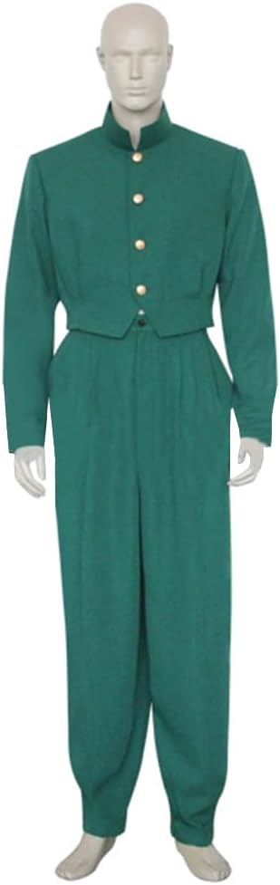 US Size Green Jacket with Gold Buttons and Matching Pants Cosplay Costume