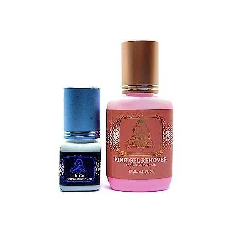 Elite Fast Eyelash Extension Glue + Pink Gel Remover/Black Adhesive/1 sec Drying time/ 7-Week Retention//Professional use only Cover
