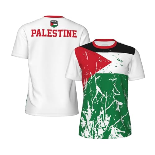 T-shirt sport homme drapeau palestinien moderne à manches courtes pour entraînement