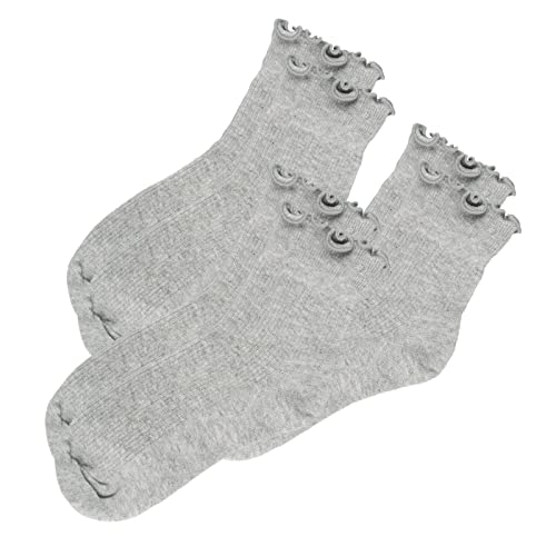 Image of Womens Ankle Casual Socks Lace Ruffle Low Cut Knit Cotton Lettuce Socks for Women Girls