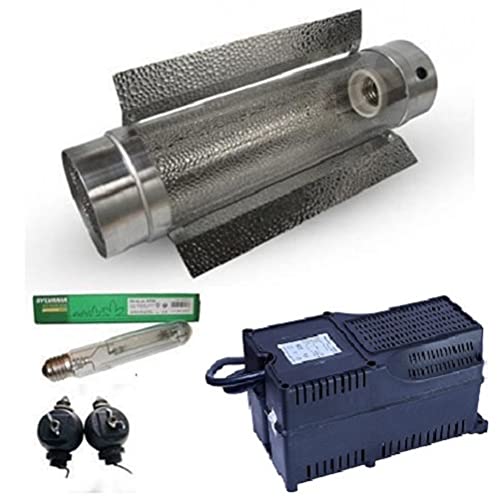 SUPACROP Kit Cooltube HPS 250W 400W 600w Classe 2 complet - 125mm - Croissance et Floraison - Pack eclairage sodium lampe HPS Prêt-à-brancher (600)