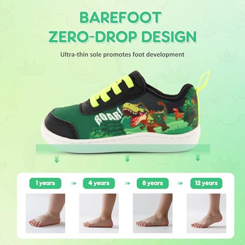 SKYWHEEL Toddler Boys Girls Wide Toe Box Barefoot Shoes Lightweight Slip-On Cartoon Sneakers Breathable Extra Wide Comfort for Chubby Feet4