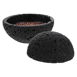 Housoutil Obsidiankugel Servierschale Seeigel-form Teller für Kaviar Vorspeisen Saucen Meeresfrüchte Obstschale Dessertschale Gewürztablett Dekoteller