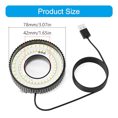 Kompaktowe światło mikroskopowe polaryzacyjne z 72 żarówkami LED o wysokiej jasności, zasilane przez USB, do różnych zastosowań, oświetlenie pierścieniowe