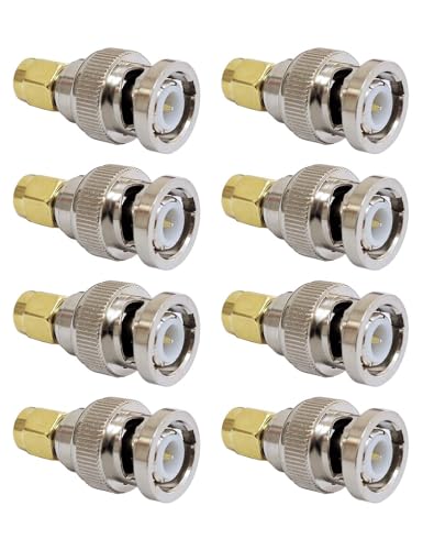 Adaptateur BNC vers SMA mâle droit pour câble coaxial RF et radio-amateur, lot de 8 pièces