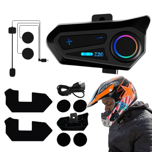 Auriculares para casco de motocicleta, funcionan continuamente durante 24 horas, cancelación de ruido, conecta dos dispositivos al mismo tiempo, IPX6 impermeable, control de voz de sonido estéreo