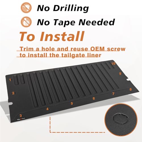 Image of TripleAliners Truck Mat Compatible with 2024-2026 Toyota Tacoma 5FT Accessories, Truck Bed Mat Heavy Duty Custom Fit All Weather Protection TPE Pickup Liner, with Tailgate Mat