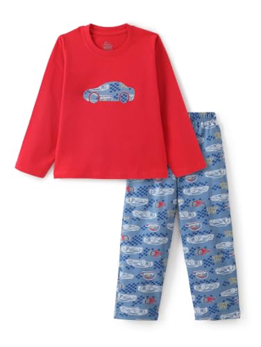 Image of Boys & Girls Premium Cotton Full Sleeves Print T-Shirt & Pyjama Set | Kids Clothing Set | Loungewear | Nightwear