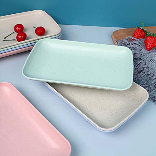 Rectangular Dinner Plates, Unbreakable Salad Plate Sushi Plates Lightweight Dumplings Serving Plate Kitchen Cooking Container For Snack(21Cm,Beige) #TOP6