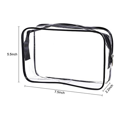 Clear Toiletry Bag Quart Size Bag Travel Makeup Cosmetic Bag PVC Toiletries Cosmetic Pouch for Women Men 3PCS