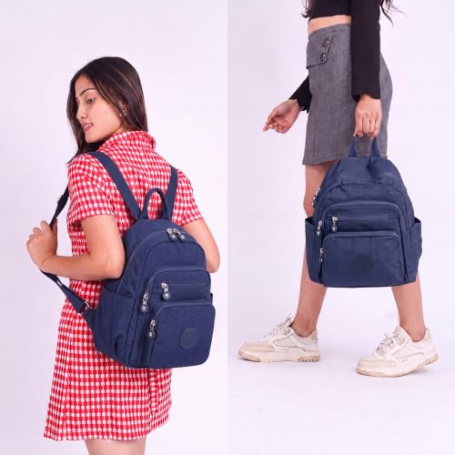 Image of TS WITH TECHSUN Stylish Lightweight Water Resistant Backpack for Women Girls | Anti-Theft Adjustable Shoulder Strap Bag | Multipocket Daypack for Travel, Shopping, Office, Work