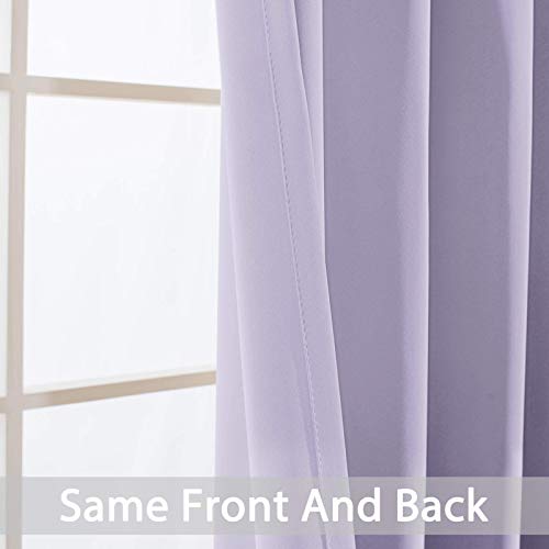 Yakamok Lilac Room Darkening Thermal Insulated with Grommet Blackout Curtains for Bedroom, 52Wx108L inch,2 Panels