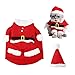 Costume Natale Gatto,Cane di Babbo Natale Vestiti,Costumi natalizi per gattini e cuccioli,Simpatici vestiti per cani di Babbo Natale e un cappello di Babbo Natale (taglia M)