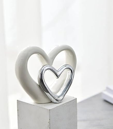 Realideas Porcelain Double Heart Statue thumb #3