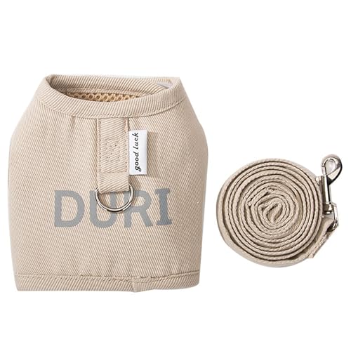 犬ハーネス 猫ハーネス 中型犬 ハーネス リードセット 牽引ロープ 胸当て 胴輪 夜間反射 カンバス おしゃれ 調節可能 お散歩 着脱簡単 ベージュ L