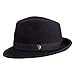 Dorfman Pacific Men's Wool Felt Snap Brim Hat (Medium, Black)