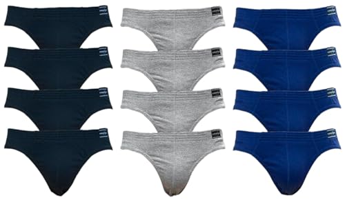 Andrew Scott Men's Cotton Color Sport Briefs Underwear | 12 Pack | Size S (28-30)