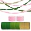 8 Rolls-Leaf green, dark green, gold, Pink