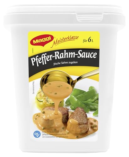 MAGGI Professional Pfeffer-Rahm Sauce, keine kennzeichnungspflichtige Zusatzstoffe, Ergiebigkeit 6L, 1er Pack (1 x 750g GastroBox)