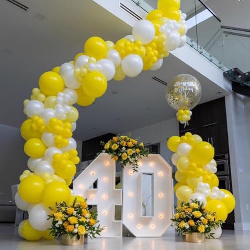 Image of Awenztech 120pcs 5 inch Yellow Latex Balloons | Baby Shower, Wedding, Birthday Party Decorations