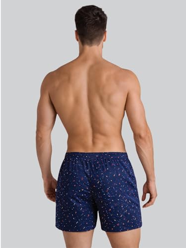 Image of Lux Champion Men's Super Combed Mercerized Cotton Printed Boxer Shorts (Pack of 2) | Comfortable & Breathable for Summers | Dual Side Pockets with Security Zip (Color and Print May Vary)