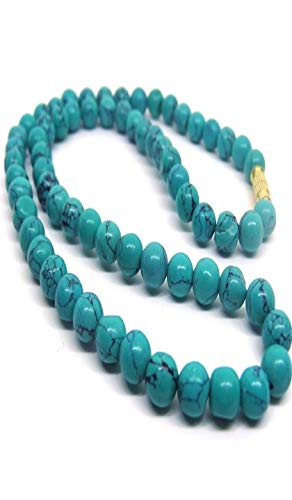 Manbhar Gems Natural Turquoise Gemstone Beads Necklace 1 Layer Round Sooth String for Girl & Women Green Mala Fashion Jewellery (B08B8Z27RQ) Amazon Price History, Amazon Price Tracker