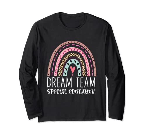 Dream Team Education Speciale Boho Rainbow Leopard SPED ECSE Maglia a Manica