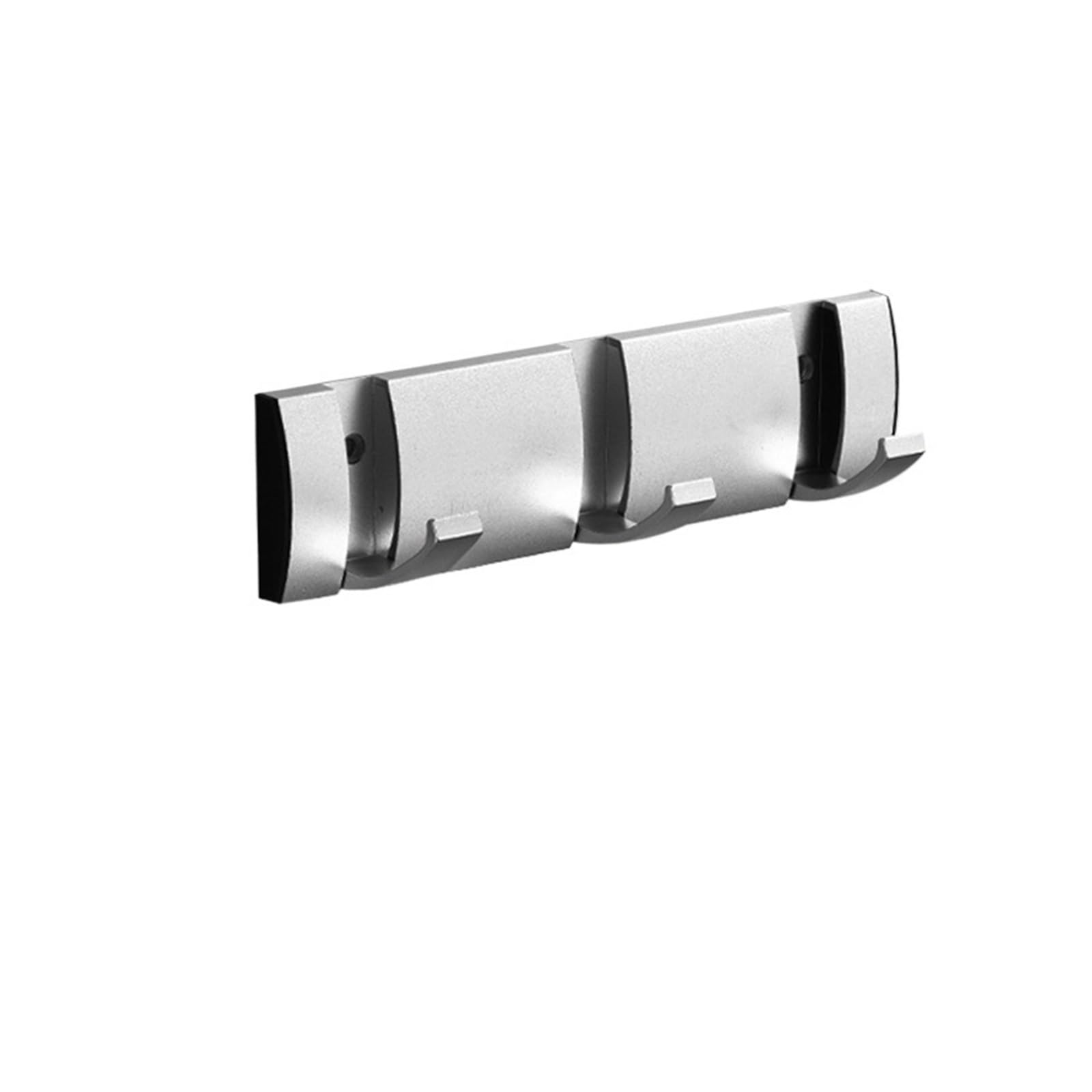 DVMSIEF Coat Hooks Folding Robe Hooks Golden Towel Hanger Nail Installation Wall Rack Coat Clothes Holder for Bathroom Kitchen(Silver 3hooks)