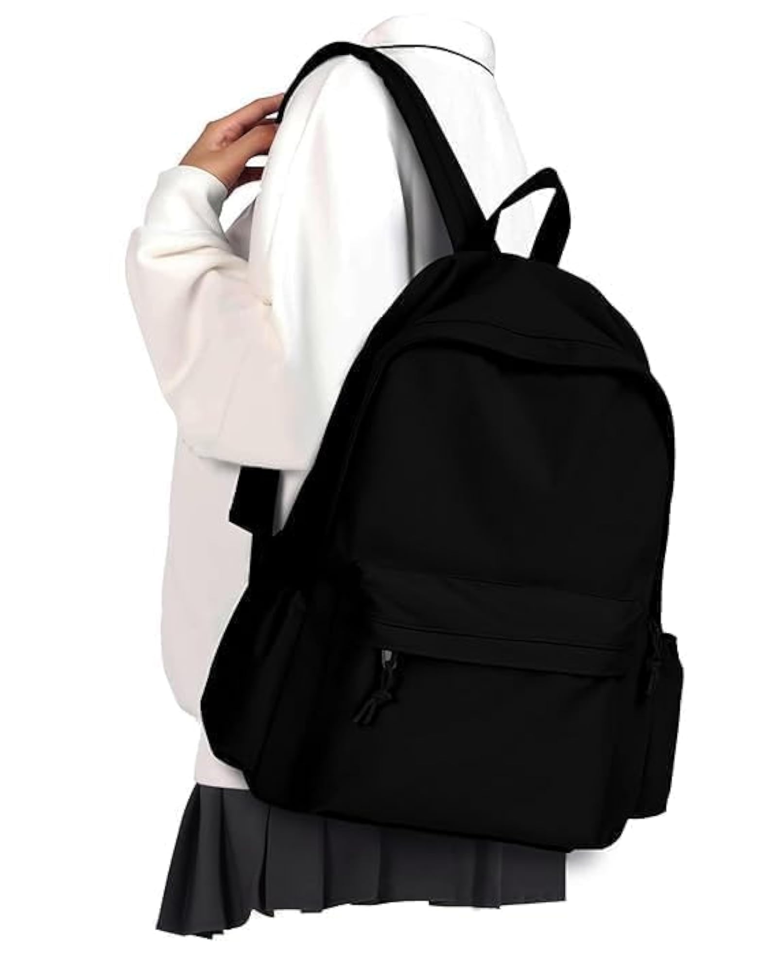Medium Waterproof School Backpack for Girls & Women, Black