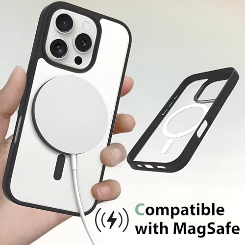 Image of Silicone Back Cover Case for iPhone Offers Mag-Safe Compatibility (iPhone 16 Pro Max (Black))