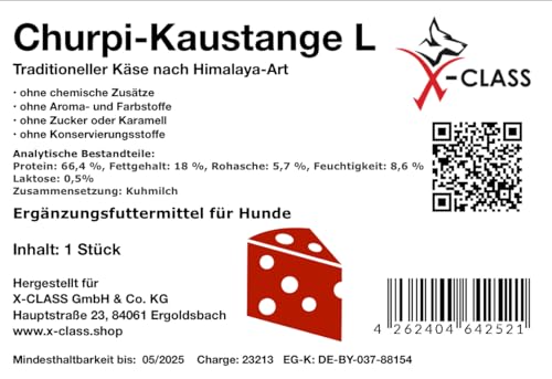 Churpi Kaukäse L, Käsekauknochen für Hunde ohne künstliche Zusätze, 3 Stück Sparpaket