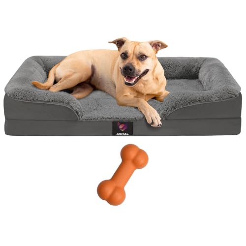 ASHAL Dog Beds Large Washable - Super Soft, Comfy, Fluffy, A