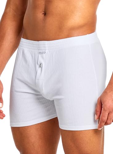 MIZOK Mens Soft Lounge Sleep Shorts Comfortable Ribbed Knit Pajama Cotton Shorts