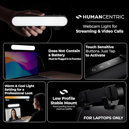Luz LED para videoconferencia HumanCentric de laptop con brillo regulable 2