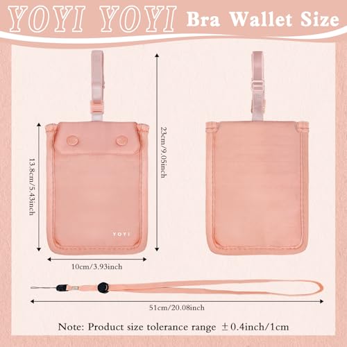 Image of YOYI YOYI Bra Wallet with Hidden Money Pouch & Secret Stash Pocket, Includes Neck Strap,RFID Blocking fabric for Secure Storage of Cash, Cards, & Valuables - Ideal for Travel & Daily Use